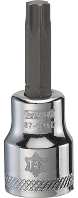 DeWalt DWMT87145OSP Torx Bit Socket, T40 Tip, 3/8 In. Drive, Chrome Vanadium