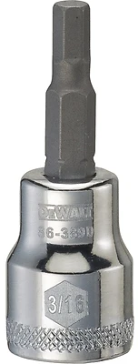 DeWalt DWMT86389OSP Hex Bit Socket, 3/16 In., 3/8 In. Drive, Chrome Vanadium