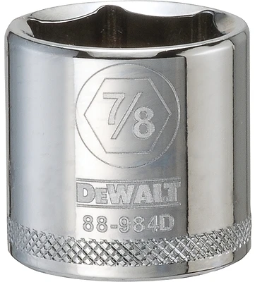 SAE Socket, Shallow, 6-Point, 7/8 In., 3/8 In. Drive