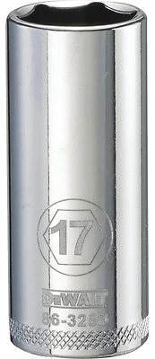 DeWalt DWMT86328OSP Metric Deep Socket, 6-Point, 3/8 In. Drive, 17mm