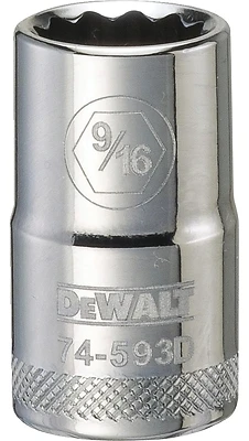 DeWalt DWMT74593OSP SAE Socket, 9/16 In., 1/2 In. Drive, 12-Point Shallow