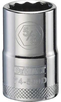 DeWalt DWMT74590OSP Socket, Shallow, 12-Point, 5/8 In., 1/2 In. Drive