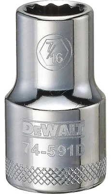 DeWalt DWMT74591OSP SAE Socket, Shallow 12-Point, 7/16 In., 1/2 In. Drive