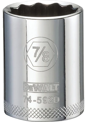 DeWalt DWMT74592OSP SAE Socket, Shallow, 12-Point, 7/8 In., 1/2 In.