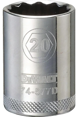 DeWalt DWMT74577OSP Metric Shallow Socket, 12-Point, 1/2 In. Drive, 20mm