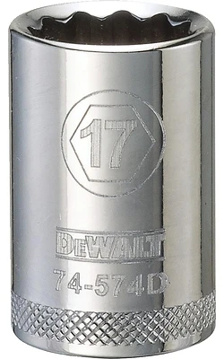 Metric Shallow Socket, 12-Point, 1/2 In. Drive, 17mm