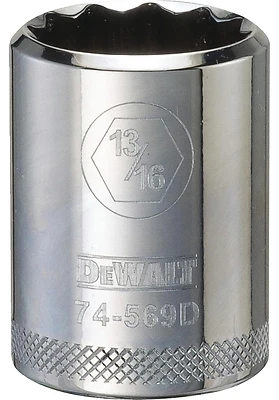 DeWalt DWMT74569OSP SAE Socket, 13/16 In., 12-Point, Shallow, 1/2 In. Drive