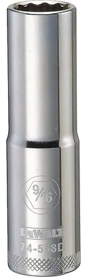DeWalt DWMT74558OSP Deep Socket, 9/16 In., 12-Point, 1/2 In. Drive