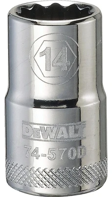 DeWalt DWMT74570OSP Metric Shallow Socket, 12-Point, 1/2 In. Drive, 14mm