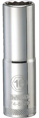 DeWalt DWMT74547OSP Metric Deep Socket, 12-Point, 1/2 In. Drive, 16mm