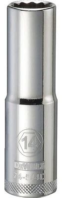 DeWalt DWMT74544OSP Metric Deep Socket, 12-Point, 1/2 In. Drive, 14mm