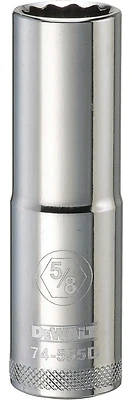 SAE Socket, Deep, 12-Point, 5/8 In., 1/2 In. Drive