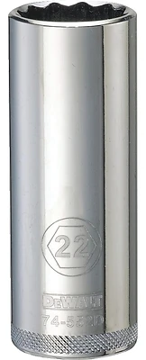 DeWalt DWMT74552OSP Metric Deep Socket, 12-Point, 1/2 In. Drive, 22mm