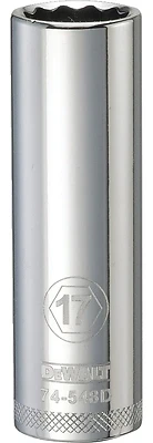 Dewalt DWMT74548OSP Metric Deep Socket, 12-Point, 1/2 In. Drive, 17mm