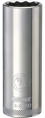 SAE Socket, Deep, 12-Point, 13/16 In., 1/2 In. Drive