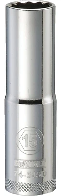 DeWalt DWMT74545OSP Metric Deep Socket, 12-Point, 1/2 In. Drive, 15mm