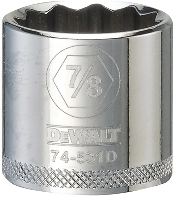 DeWalt DWMT74531OSP SAE Socket, Shallow, 12-Point, 7/8 In., 3/8 In. Drive