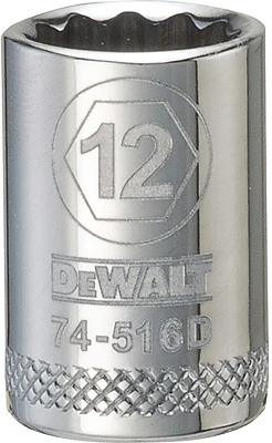 DeWalt DWMT74516OSP Metric Shallow Socket, 12-Point, 3/8 In. Drive, 12mm