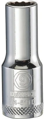 DeWalt DWMT74511OSP Metric Deep Socket, 12-Point, 3/8 In. Drive, 9mm
