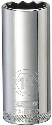 DeWalt DWMT74510OSP Metric Deep Socket, 12-Point, 3/8 In. Drive, 18mm