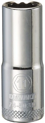 DeWalt DWMT74503OSP Metric Deep Socket, 12-Point, 3/8 In. Drive, 11mm