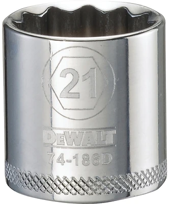 DeWalt DWMT74186OSP Metric Shallow Socket, 12-Point, 3/8 In. Drive, 21mm