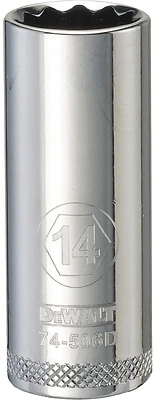 DeWalt DWMT74506OSP Metric Deep Socket, 12-Point, 3/8 In. Drive, 14mm