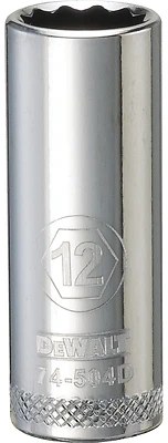 DeWalt DWMT74504OSP Metric Deep Socket, 12-Point, 3/8 In. Drive, 12mm