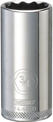 DeWalt DWMT74142OSP SAE Deep Socket, 3/4 In., 12-Point, 3/8 In. Drive