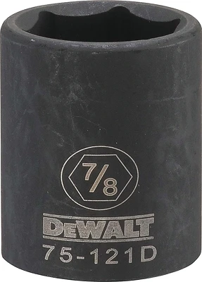 SAE Impact Socket, 6-Point, Black Oxide, 1/2 In. Drive, 7/8 In.