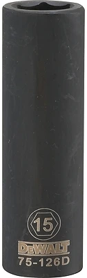 DeWalt DWMT75126OSP Metric Deep Impact Socket, 6-Point, 1/2 In. Drive, 15mm