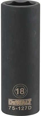 DeWalt Deep Impact Socket, 18mm, 1/2 In. Drive, 6-Point