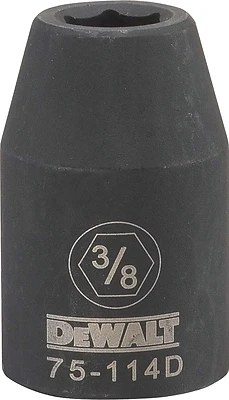 SAE Impact Socket, 6-Point, Black Oxide, 1/2 In. Drive, 3/8 In.