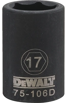 Metric Impact Socket, 6-Point, Black Oxide, 1/2 In. Drive, 17mm