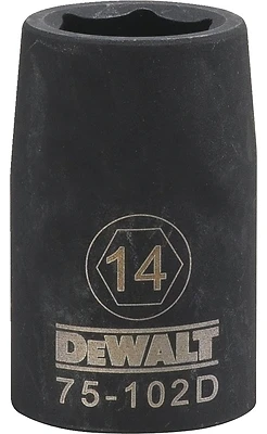 Metric Impact Socket, 6-Point, Black Oxide, 1/2 In. Drive, 14mm