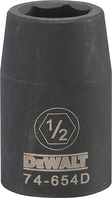 SAE Impact Socket, 6-Point, Black Oxide, 1/2 In. Drive, 1/2 In.
