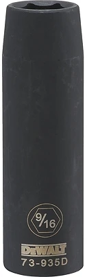 SAE Deep Impact Socket, 6-Point, Black Oxide, 1/2 In. Drive, 9/16 In.