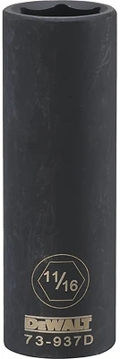 DeWalt DWMT73937OSP Deep Impact Socket, 6-Point, 1/2 In. Drive, 11/16 In.