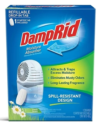 DampRid FG96FSSB Tab System Moisture Absorber, Fresh Scent, 15 oz.