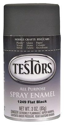Testors 1249T Craft Spray Paint, Black Flat, 3 Oz