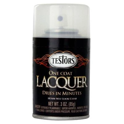 One-Coat Lacquer Craft Spray Paint, Clear Wet Gloss, 3-oz.