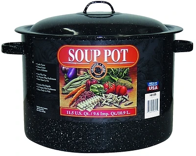 Covered Stew/soup Pot, 11.5-quart, Black Ceramic/steel