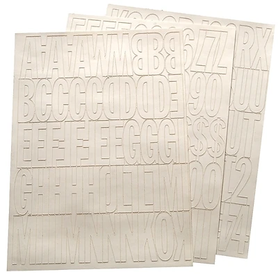 2 In. White Vinyl Letters, Numbers & Symbols Set (184 Count) - Self Adhesive