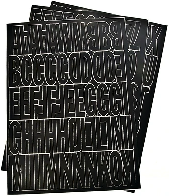 2 In. Black Vinyl Letters, Numbers & Symbols Set (184 Count) - Self Adhesive