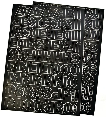 Hy-Ko 30033 Vinyl Letters, Numbers & Symbols Set, 1 In. Black, 181-Count
