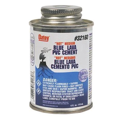 Oatey 32160 Lava Hot Blue PVC Cement, Medium Body, 4 Oz
