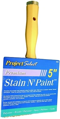 5 Inch Professional Quality Flat Stain Block Brush With Plastic Handle And Stainless Steel Ferrule