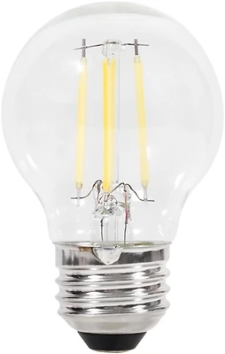 Sylvania 40847 G16.5 LED Bulb, Clear, Soft White, 4W, 350 Lumens, E26 Base