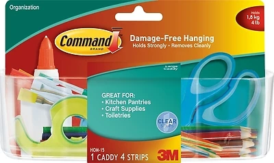 Command HOM15CLR-ES Large Caddy, Plastic, Clear, 2 Lb Capacity