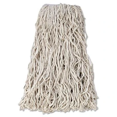 Economy Cotton Wet Mop Head, 1 In Headband, 24 Oz, White